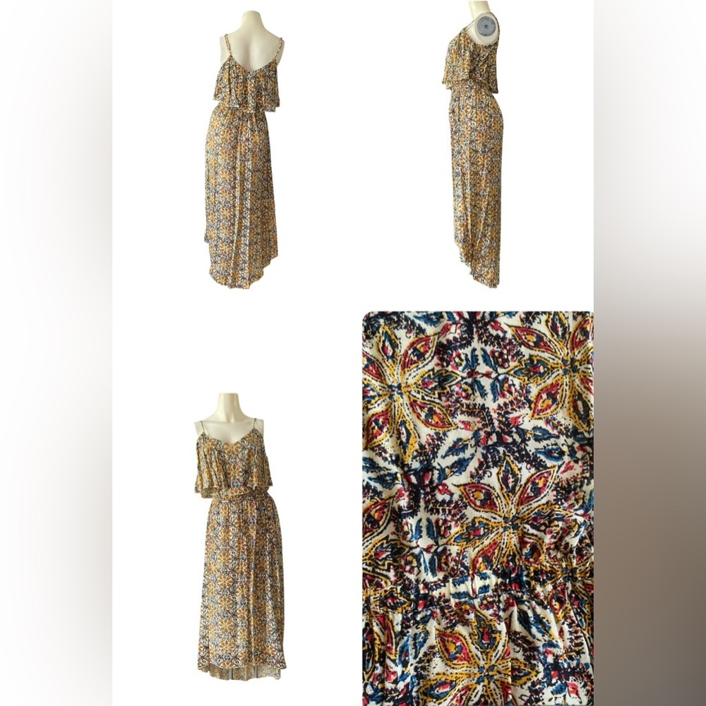 Mimi Chica Spaghetti Strap Ruffle Floral Dress Hi Low Small S